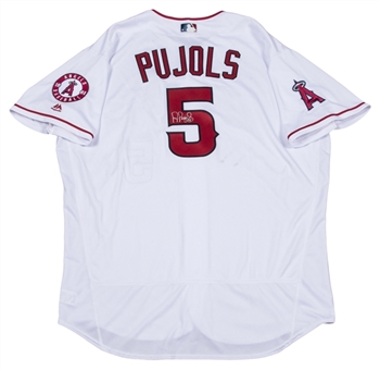 2016 Albert Pujols Issued, Autographed & Inscribed Los Angeles Angels Home Jersey (Beckett)